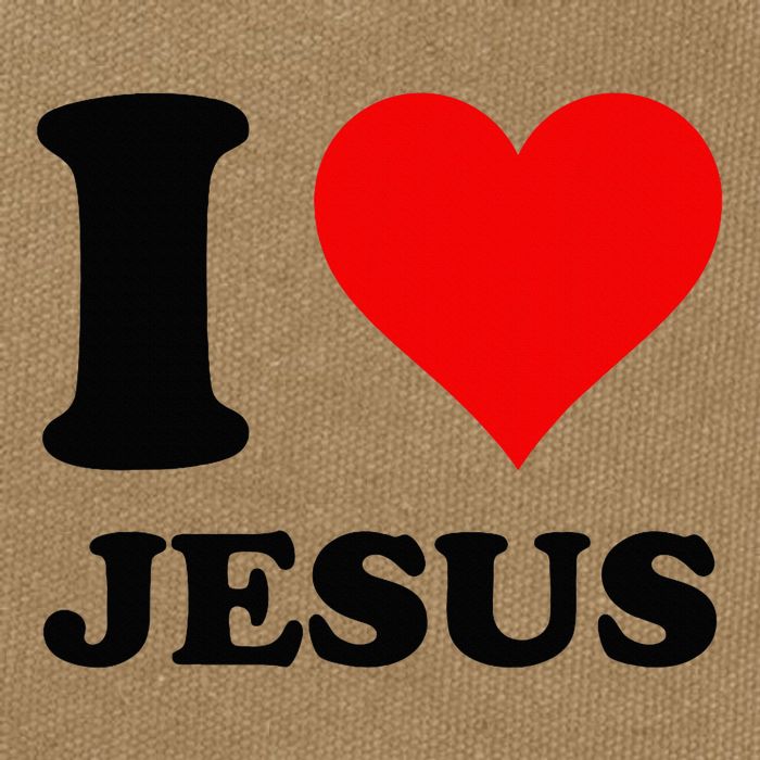 Heart I Love Jesus Cotton Canvas Backpack