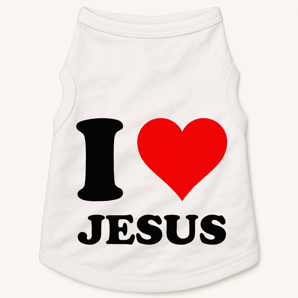Heart I Love Jesus Doggie Tank