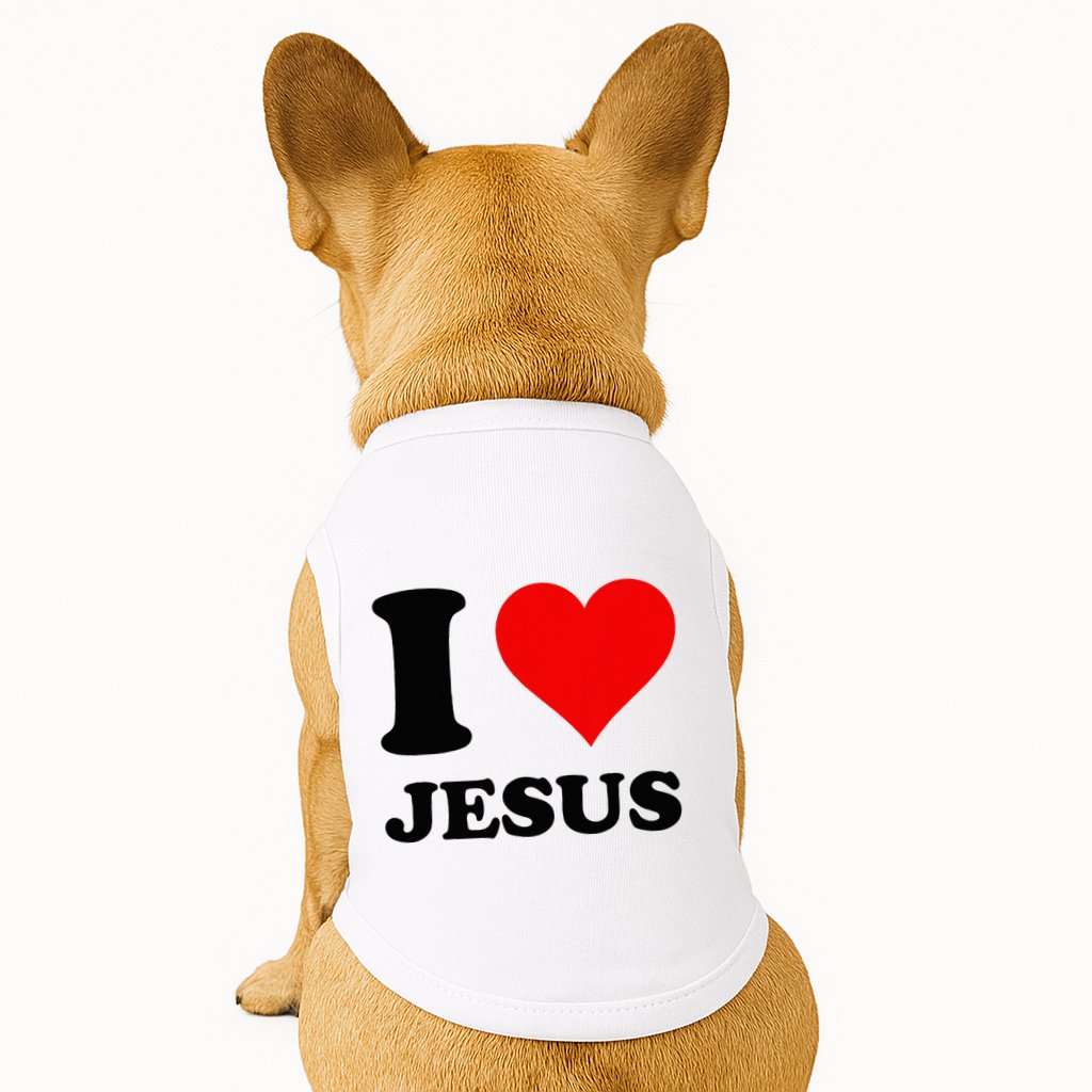 Heart I Love Jesus Doggie Tank