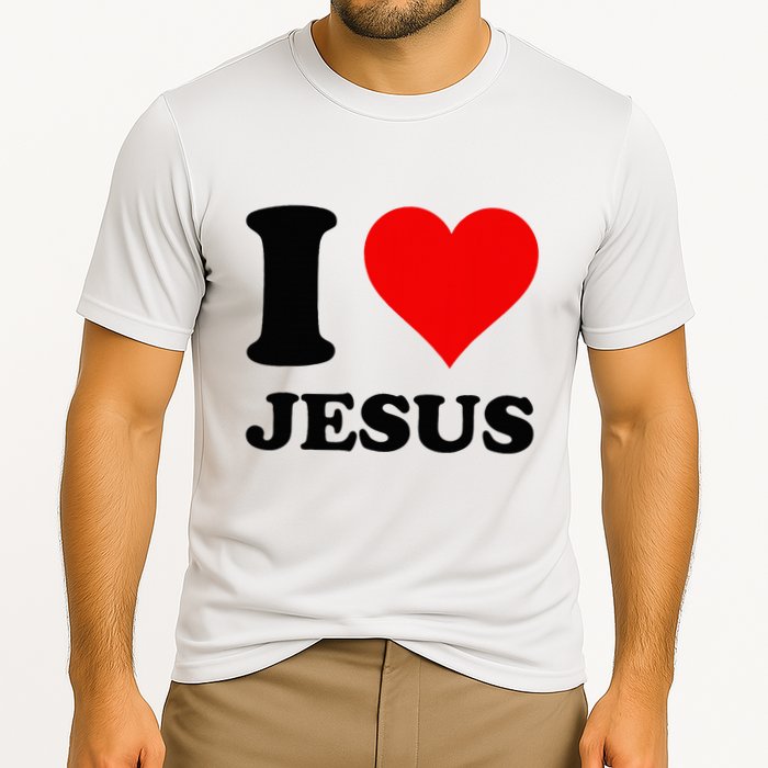 Heart I Love Jesus Cooling Performance Crew T-Shirt
