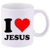 Heart I Love Jesus 11oz C Handle Ceramic Mug