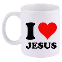 Heart I Love Jesus 11oz C Handle Ceramic Mug