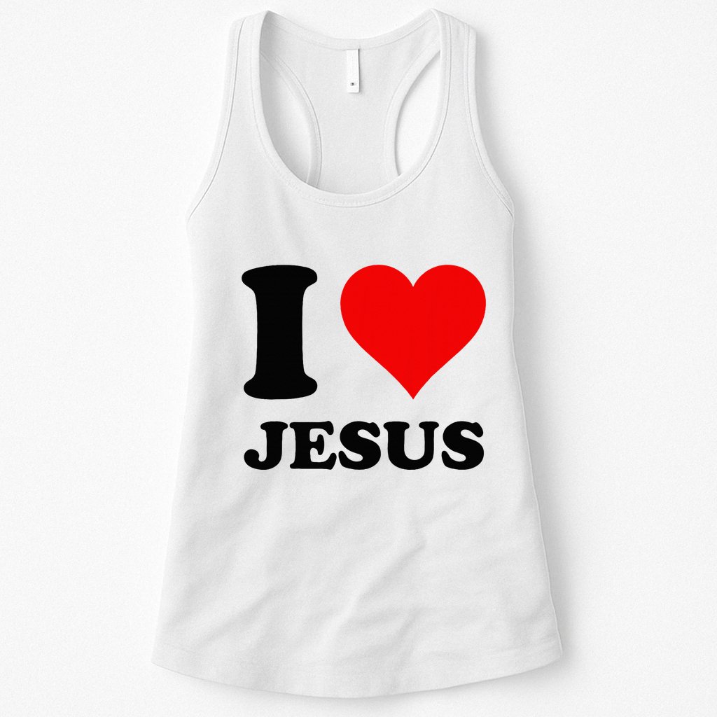 Heart I Love Jesus Womens Tank Top