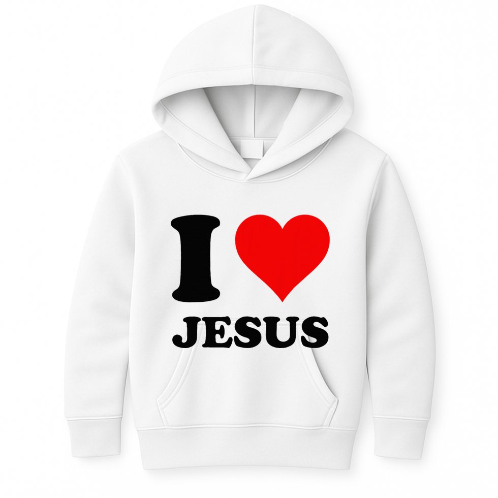 Heart I Love Jesus Kids Hoodie