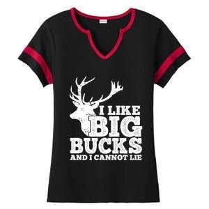 Hunter I Like Big Bucks And I Cannot Lie Deer Hunting Pun Cool Gift Ladies Halftime Notch Neck Tee