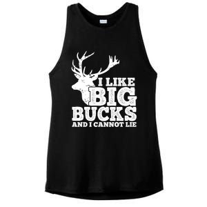 Hunter I Like Big Bucks And I Cannot Lie Deer Hunting Pun Cool Gift Ladies PosiCharge Tri-Blend Wicking Tank