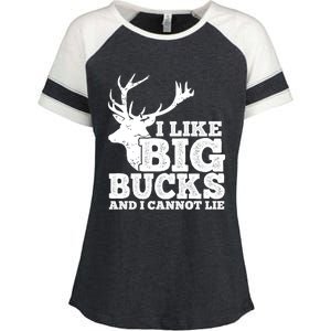 Hunter I Like Big Bucks And I Cannot Lie Deer Hunting Pun Cool Gift Enza Ladies Jersey Colorblock Tee