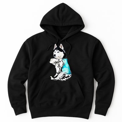 Husky I Love Mom Tattoo Hoodie