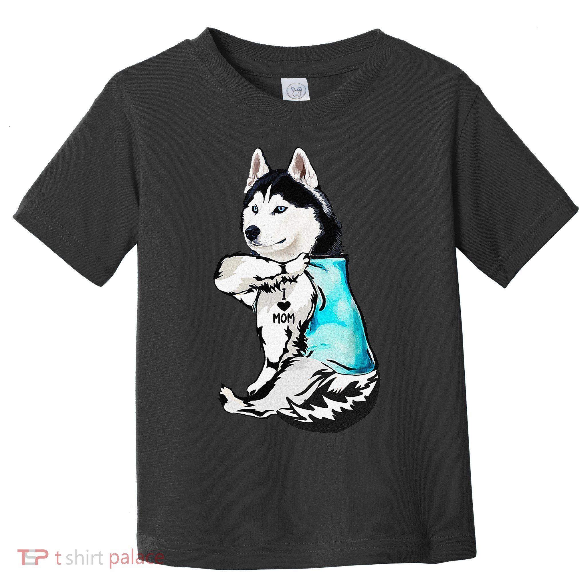 Husky I Love Mom Tattoo Toddler T-Shirt