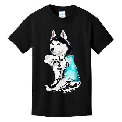 Husky I Love Mom Tattoo Kids T-Shirt