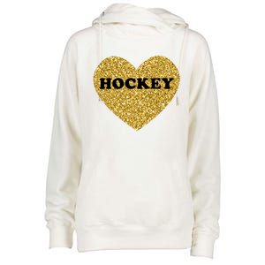 Hockey I Love Hockey Gift Womens Funnel Neck Pullover Hood