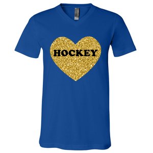 Hockey I Love Hockey Gift V-Neck T-Shirt