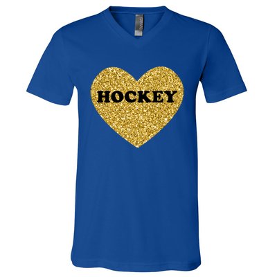 Hockey I Love Hockey Gift V-Neck T-Shirt