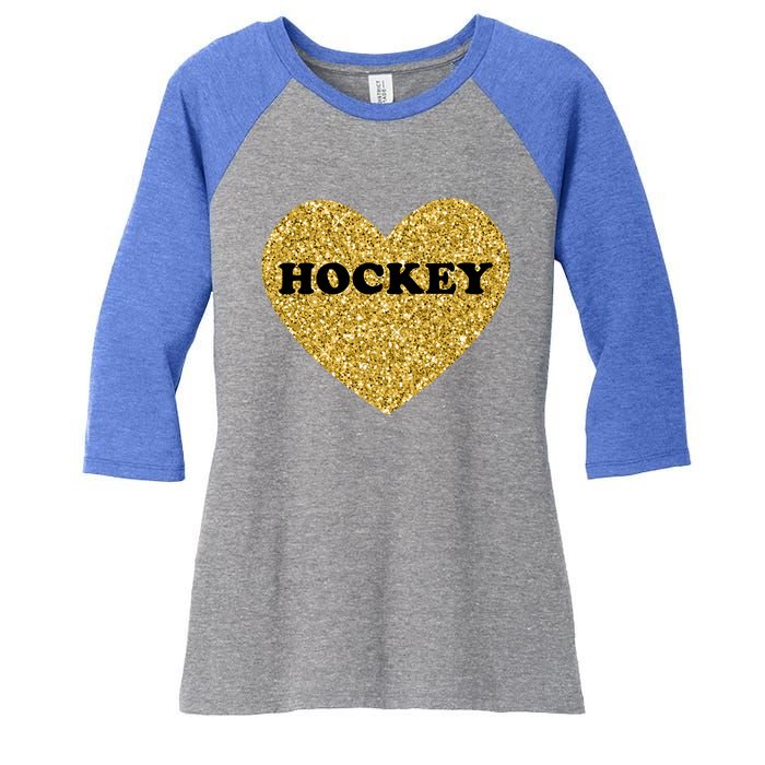 Hockey I Love Hockey Gift Women's Tri-Blend 3/4-Sleeve Raglan Shirt