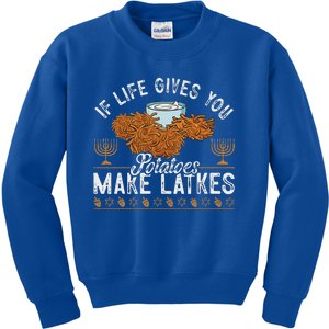 Hanukkah If Life Gives You Potatoes Make Latkes Chanukah Jew Kids Sweatshirt