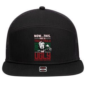 Hillary Now This Is Truly An Ugly Christmas Sweater 7 Panel Mesh Trucker Snapback Hat