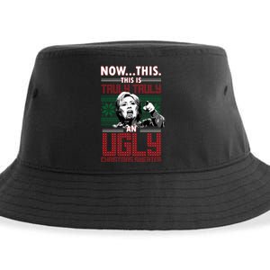 Hillary Now This Is Truly An Ugly Christmas Sweater Sustainable Bucket Hat