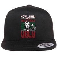 Hillary Now This Is Truly An Ugly Christmas Sweater Flat Bill Trucker Hat