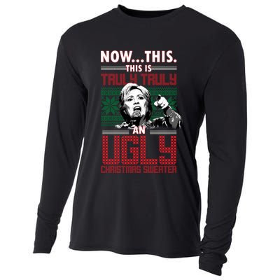 Hillary Now This Is Truly An Ugly Christmas Sweater Cooling Performance Long Sleeve Crew