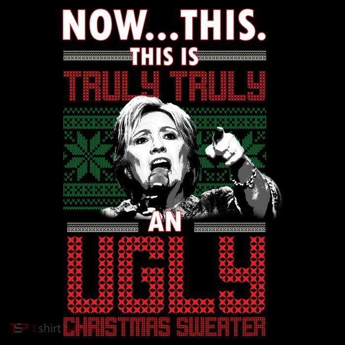Hillary Now This Is Truly An Ugly Christmas Sweater Cooling Performance Long Sleeve Crew