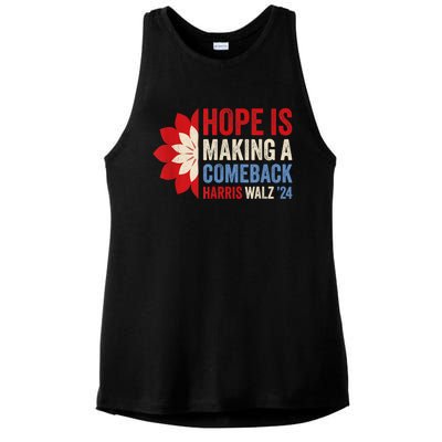 Hope Is Making A Comeback Kamala Harris Tim Walz (Waltz) 24 Ladies PosiCharge Tri-Blend Wicking Tank