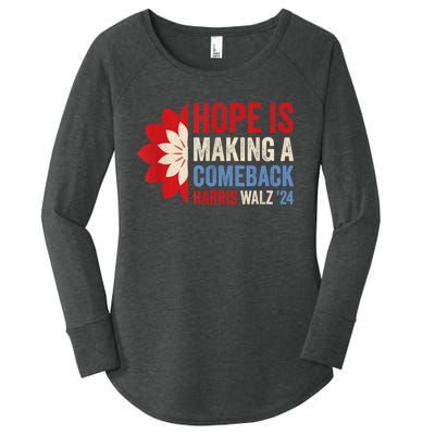 Hope Is Making A Comeback Kamala Harris Tim Walz (Waltz) 24 Women's Perfect Tri Tunic Long Sleeve Shirt