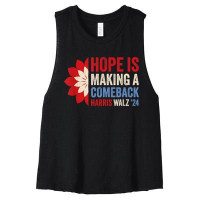 Hope Is Making A Comeback Kamala Harris Tim Walz (Waltz) 24 Women's Racerback Cropped Tank