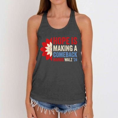 Hope Is Making A Comeback Kamala Harris Tim Walz (Waltz) 24 Women's Knotted Racerback Tank