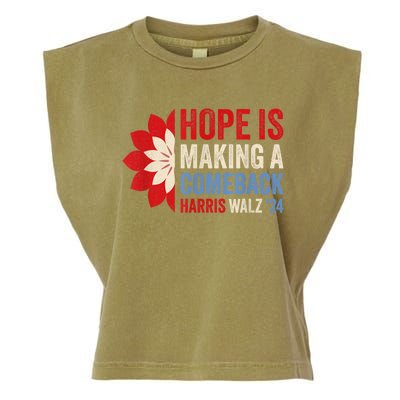 Hope Is Making A Comeback Kamala Harris Tim Walz (Waltz) 24 Garment-Dyed Women's Muscle Tee