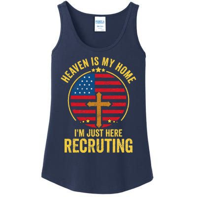 Heaven Is My Home Im Just Here Recruiting Funny Christian Ladies Essential Tank