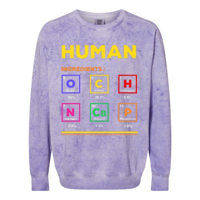 Human Ingredients Medical Laboratory Science Lab Technician Colorblast Crewneck Sweatshirt