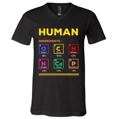 Human Ingredients Medical Laboratory Science Lab Technician V-Neck T-Shirt