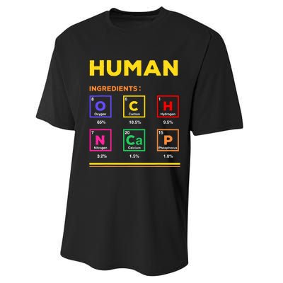 Human Ingredients Medical Laboratory Science Lab Technician Performance Sprint T-Shirt