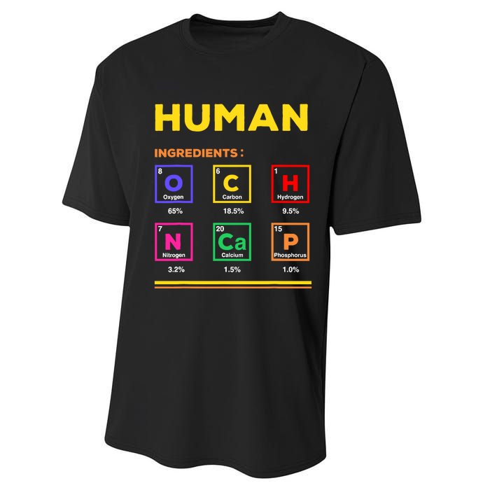 Human Ingredients Medical Laboratory Science Lab Technician Performance Sprint T-Shirt