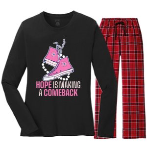 Hope Is Making A Comeback Chucks And Pearls Women's Long Sleeve Flannel Pajama Set 