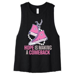 Hope Is Making A Comeback Chucks And Pearls Women's Racerback Cropped Tank