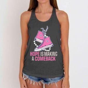 Hope Is Making A Comeback Chucks And Pearls Women's Knotted Racerback Tank