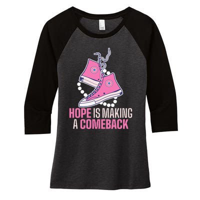 Hope Is Making A Comeback Chucks And Pearls Women's Tri-Blend 3/4-Sleeve Raglan Shirt