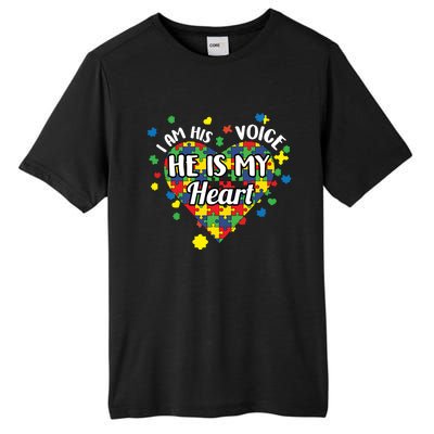 He Is My Heart Autism Awareness Puzzle Piece Cool Gift Tall Fusion ChromaSoft Performance T-Shirt