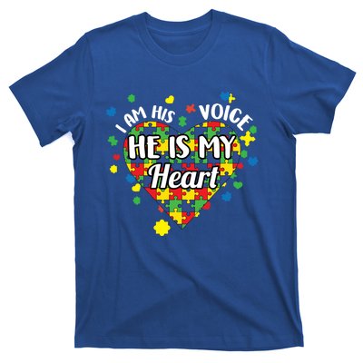 He Is My Heart Autism Awareness Puzzle Piece Cool Gift T-Shirt