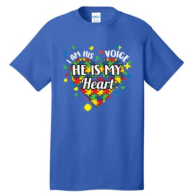 He Is My Heart Autism Awareness Puzzle Piece Cool Gift Tall T-Shirt