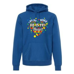 He Is My Heart Autism Awareness Puzzle Piece Cool Gift Premium Hoodie