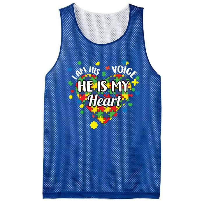 He Is My Heart Autism Awareness Puzzle Piece Cool Gift Mesh Reversible Basketball Jersey Tank