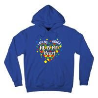 He Is My Heart Autism Awareness Puzzle Piece Cool Gift Tall Hoodie