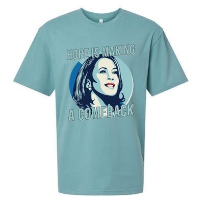 Hope Is Making A Comeback Kamala 2024 Kamala Harris 2024 Sueded Cloud Jersey T-Shirt