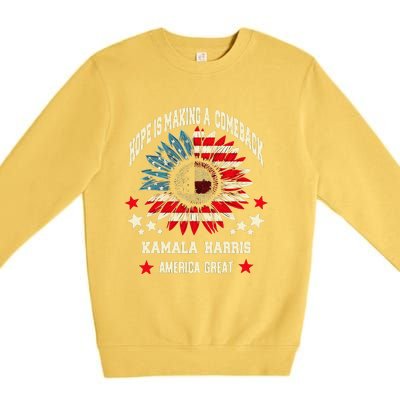 Hope Is Making A Comeback Kamala Harris Tim Walz Premium Crewneck Sweatshirt