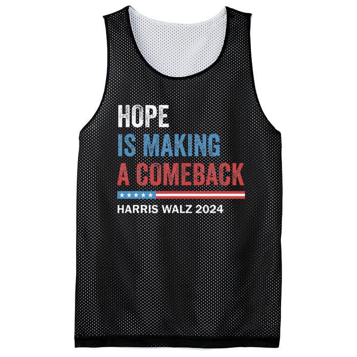 Hope Is Making A Comeback President Kamala Harris Walz 2024 Mesh Reversible Basketball Jersey Tank