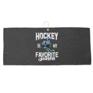 Hockey Is My Favorite Season Hockey Gift Large Microfiber Waffle Golf Towel