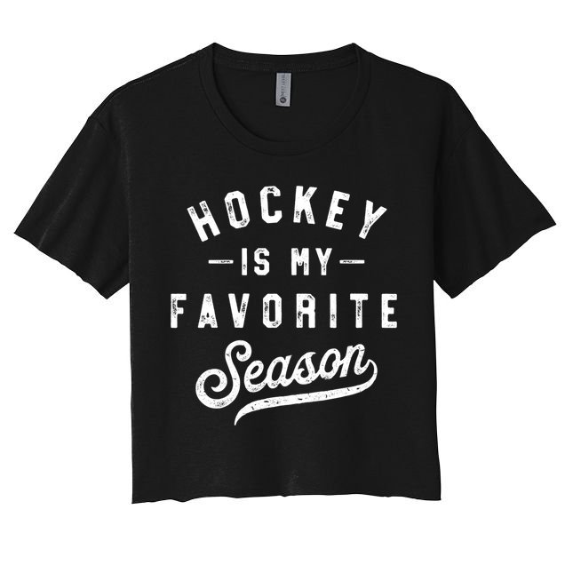 Hockey Is My Favorite Season Vintage Gift Crop Top