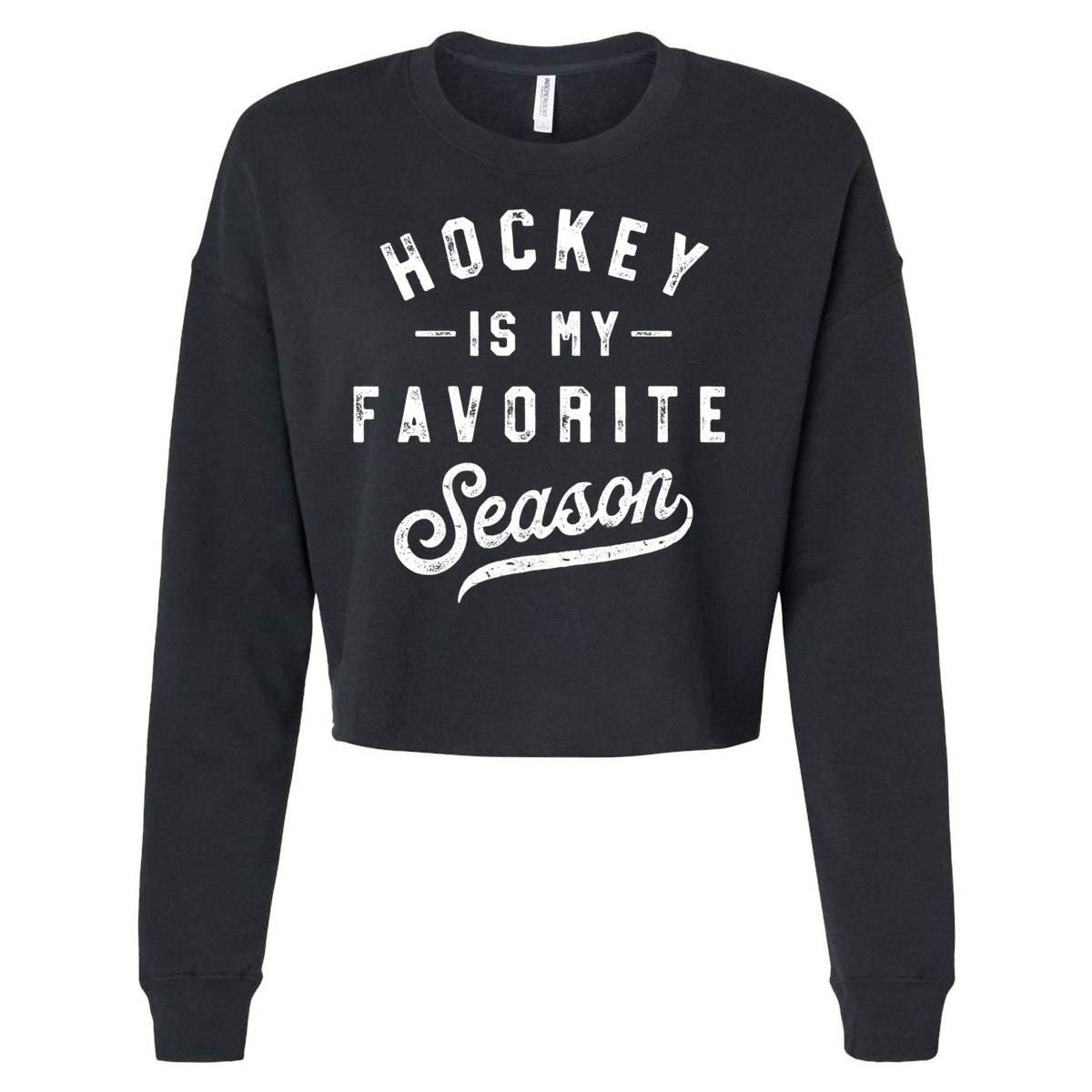 Hockey Is My Favorite Season Vintage Gift Cropped Pullover Crew